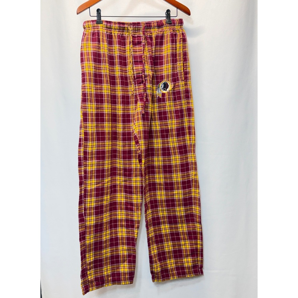 Washington Redskins NFL Pajama Pants Mens Large Burgundy Plaid Loungewear